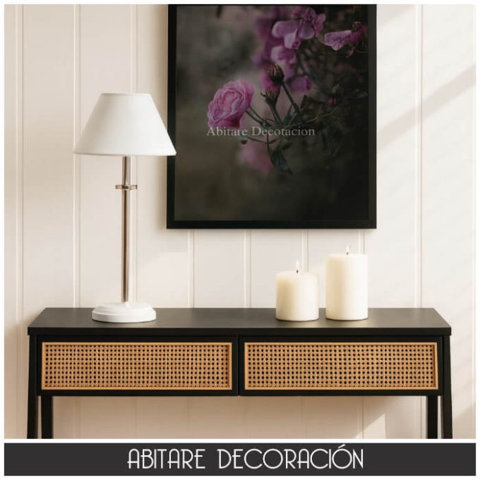 iluminación decorativa sobremesa níquel y blanco