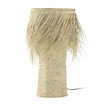 lámpara de sobremesa de esparto natural para decorar