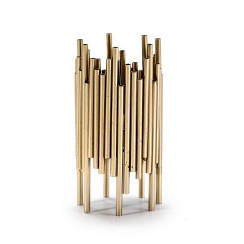 porta velas metal dorado