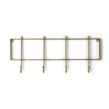 perchero de pared de metal dorado tipo latón