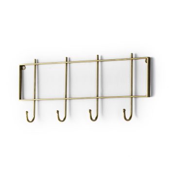 perchero de pared de metal dorado tipo latón