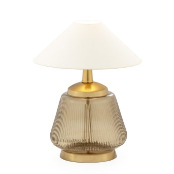 Lámpara de Sobremesa sin pantalla 26x26x40 Metal/Vidrio -- Dorado/Verde