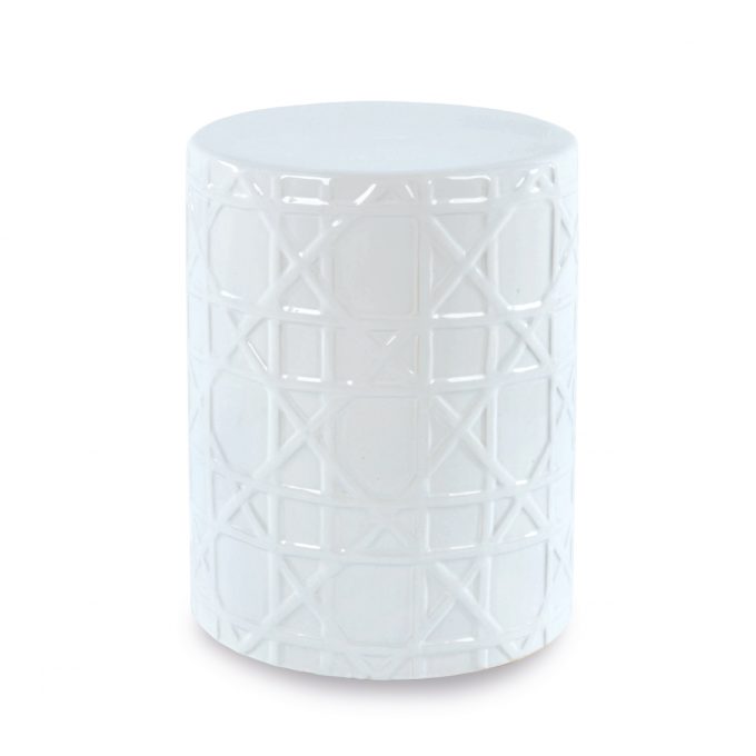 taburete cerámica blanco