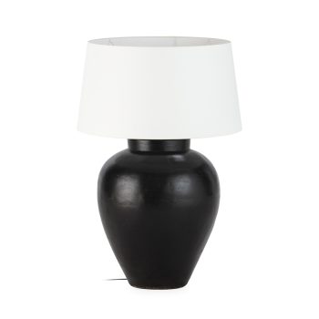 LAMPARA SOBREMESA 45x45x64 aprox. TERRACOTA NEGRO SIN PANTALLA