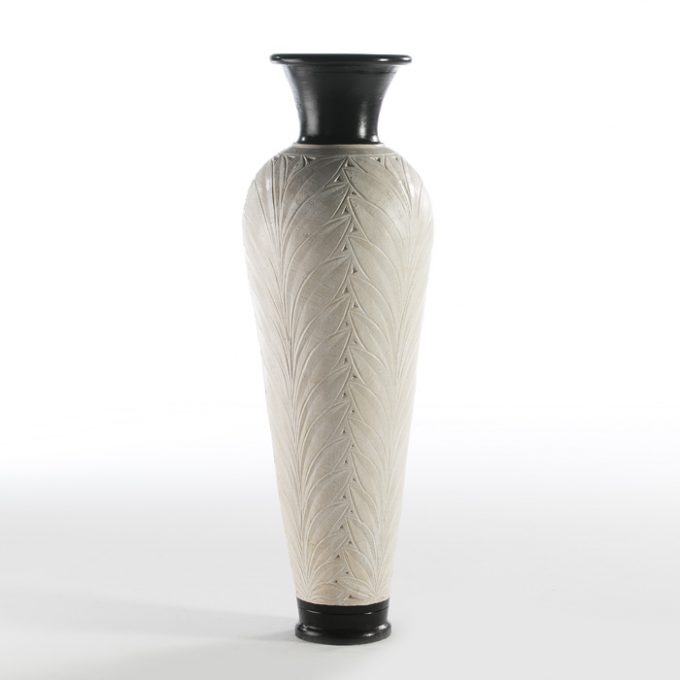 ANFORA 50x50x150 TERRACOTA CREMA-NEGRO