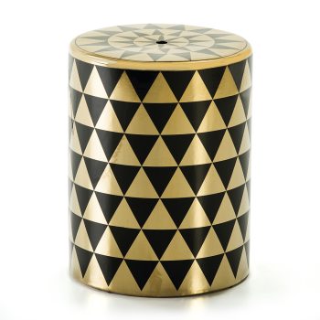 taburete cerámica dorado negro