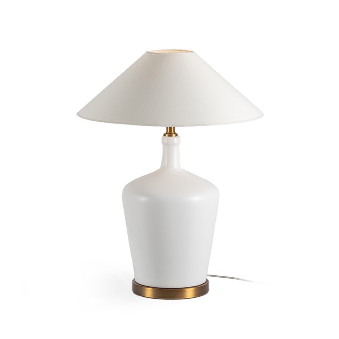 lámpara de mesa cerámica blanca