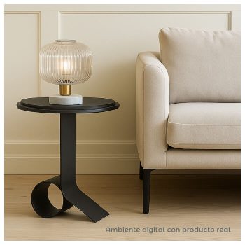 mesa auxiliar metal plomo para salón contemporáneo