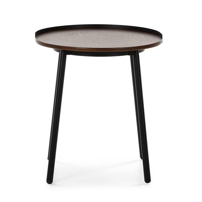 MESA AUXILIAR 50x51x66 MADERA MARRON-METAL NEGRO