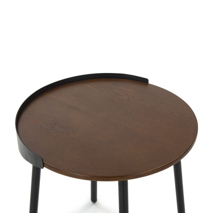 MESA AUXILIAR 50x51x66 MADERA MARRON-METAL NEGRO