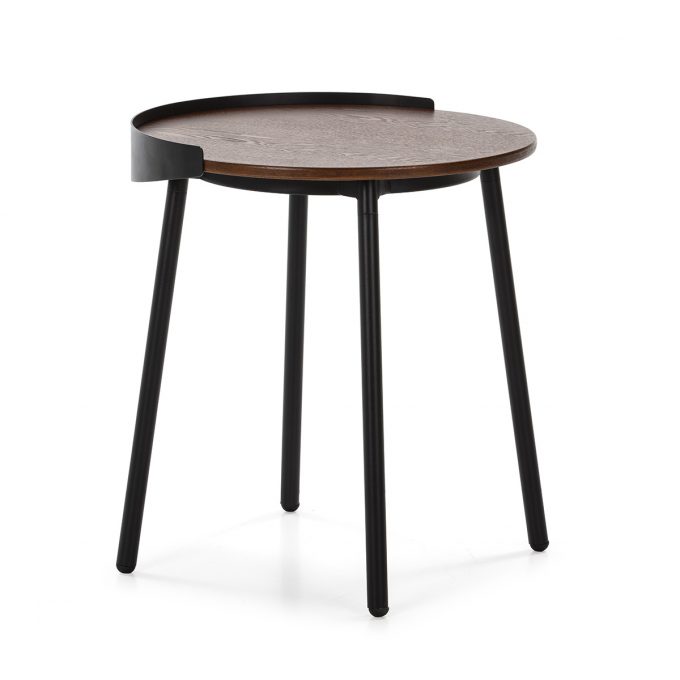 MESA AUXILIAR 50x51x66 MADERA MARRON-METAL NEGRO