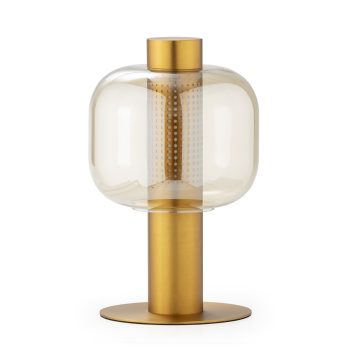 lampara sobremesa cristal ambar 22x22x41