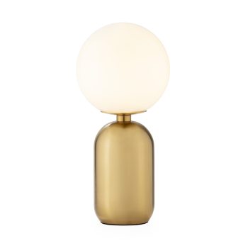 LAMPARA SOBREMESA 20x20x43 METAL DORADO-CRISTAL BLANCO