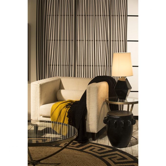 LAMPARA SOBREMESA 21x21x37 CRISTAL NEGRO SIN PANTALLA