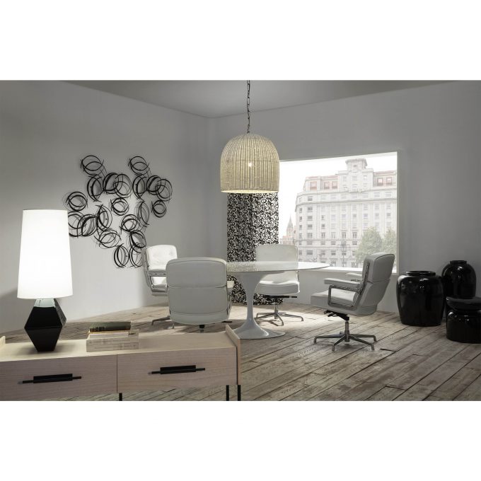 LAMPARA SOBREMESA 21x21x37 CRISTAL NEGRO SIN PANTALLA