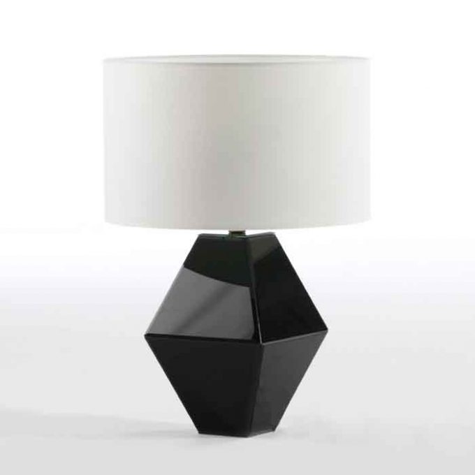 LAMPARA SOBREMESA 21x21x37 CRISTAL NEGRO SIN PANTALLA
