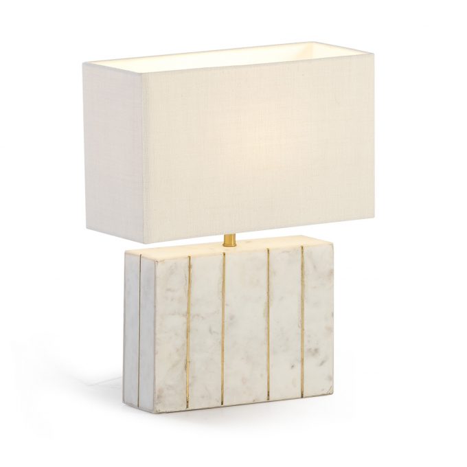lampara de mesa mármol blanco