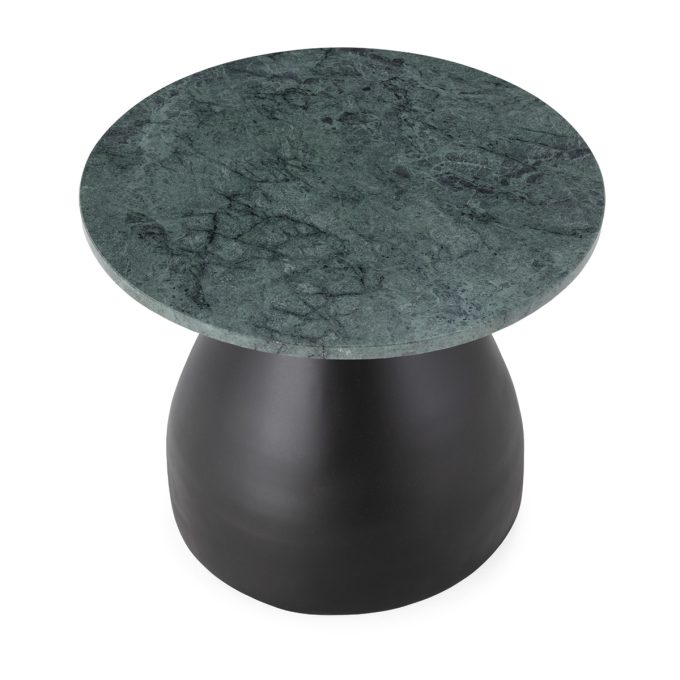 mesa auxiliar de mármol y metal