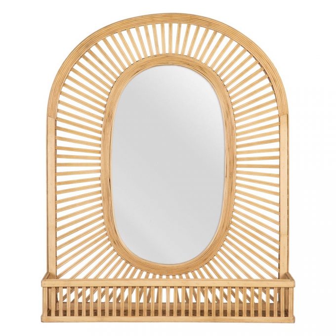 espejo natural bambú decoración