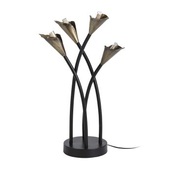 LAMPARA SOBREMESA 32x27x53 METAL NEGRO-DORADO ANTIC