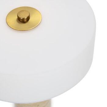 lámpara de mesa elegante con cristal translúcido