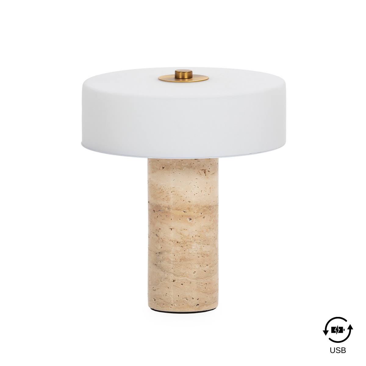 lámpara de sobremesa mármol travertino portátil