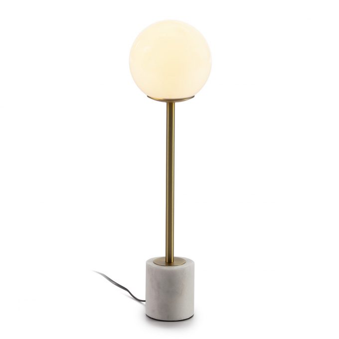 lampara sobremesa cristal mármol metal