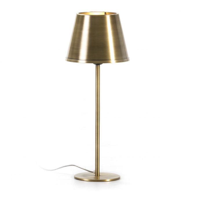 lampara metal dorado de mesa
