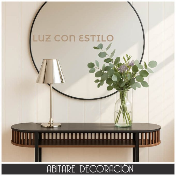 lámpara minimalista para recibidor en níquel
