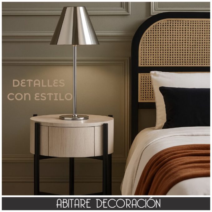 lámpara de mesa de noche níquel diseño contemporáneo