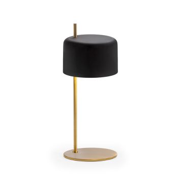 LAMPARA SOBREMESA 20x20x50 METAL DORADO-NEGRO