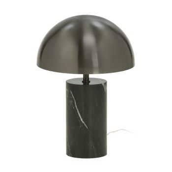 lampara sobremesa marmol negro pantalla metal