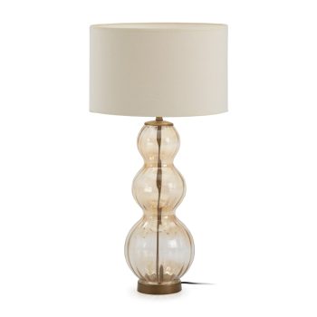 lámpara de mesa cristal ámbar