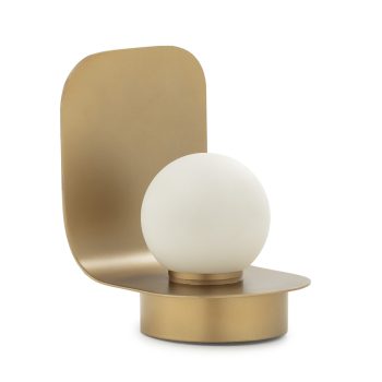 LÁMPARA SOBREMESA 15x13x19 METAL DORADO - CRISTAL BLANCO ESCARCHA