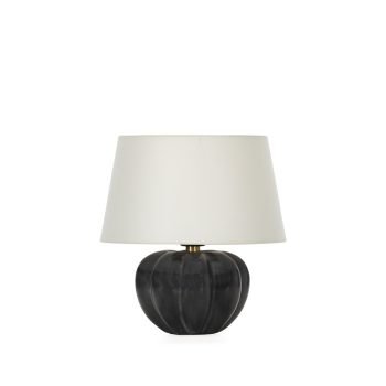 LAMPARA SOBREMESA 12x12x15,5 PIEDRA GRIS OSCURO-METAL DORADO