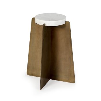 Mesa Auxiliar Dorado Antique Blanco