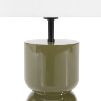 LAMPARA SOBREMESA SIN PANTALLA 16x16x52,5 RESINA-VERDE BRILLO/METAL NEGRO 02