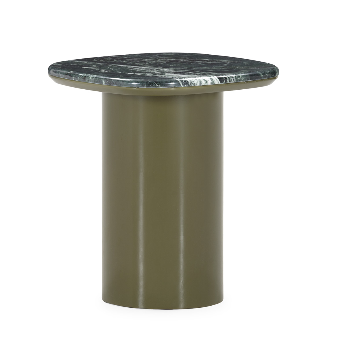 Mesa auxiliar verde mármol 42x42