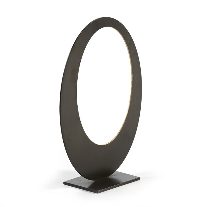 Figura 34x12x45 Metal Dorado-Gris