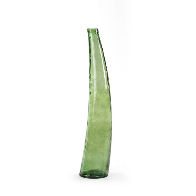 jarrón de suelo cristal verde
