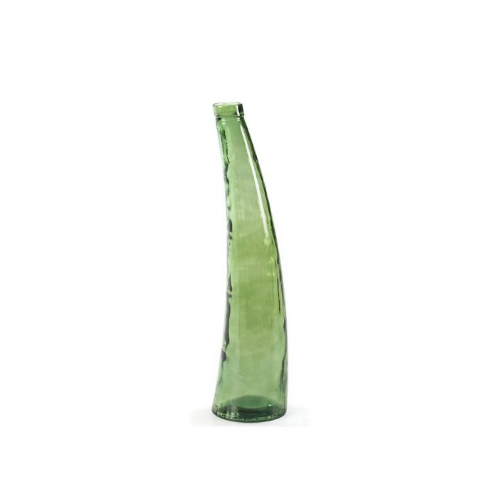 jarrón alto cristal verde