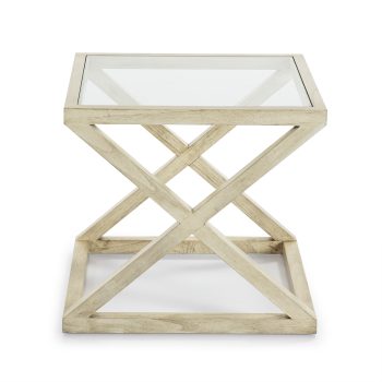 mesa de apoyo con tapa de cristal