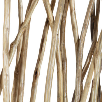 biombo artesanal de ramas de teca