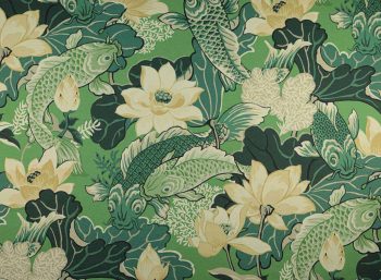 Tela japonesa con peces koi para decoración