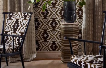 Diseño tribal contemporáneo en tejido de tapicería