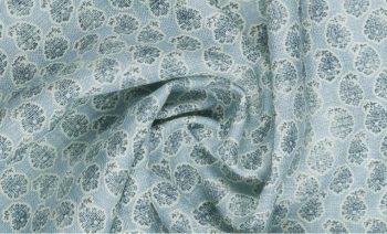 tela estampada estilo cachemir en tonos azul