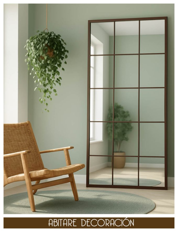 espejo de ventana alto