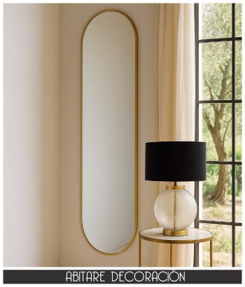 espejo decorativo alto color dorado