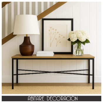 lámpara madera nogal para recibidor