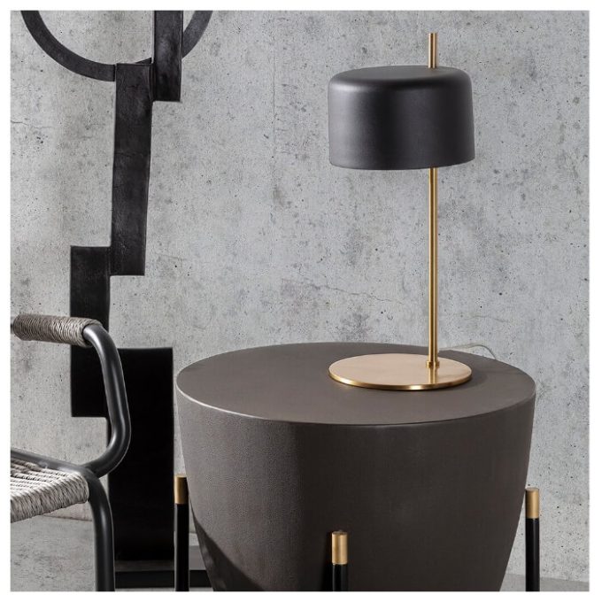 lámpara decorativa dorada y negra diseño contemporáneo